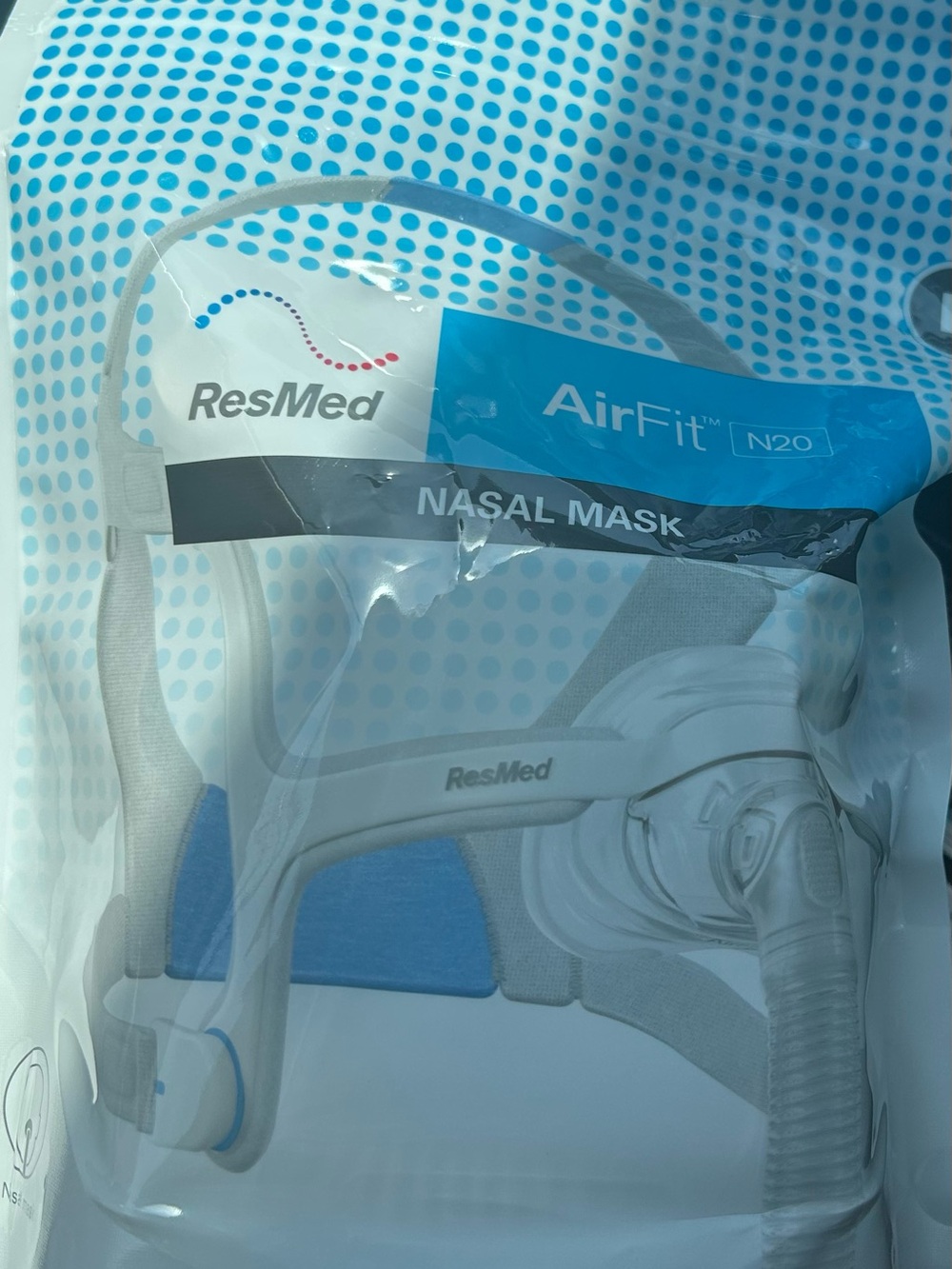 ResMed AirFit N20 Nasal CPAP Mask with Blue Accents